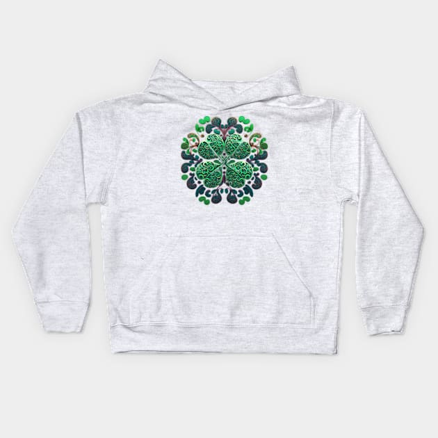 Shamrock pattern Kids Hoodie by Discover Madness